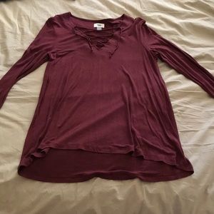 crisscross long sleeve shirt